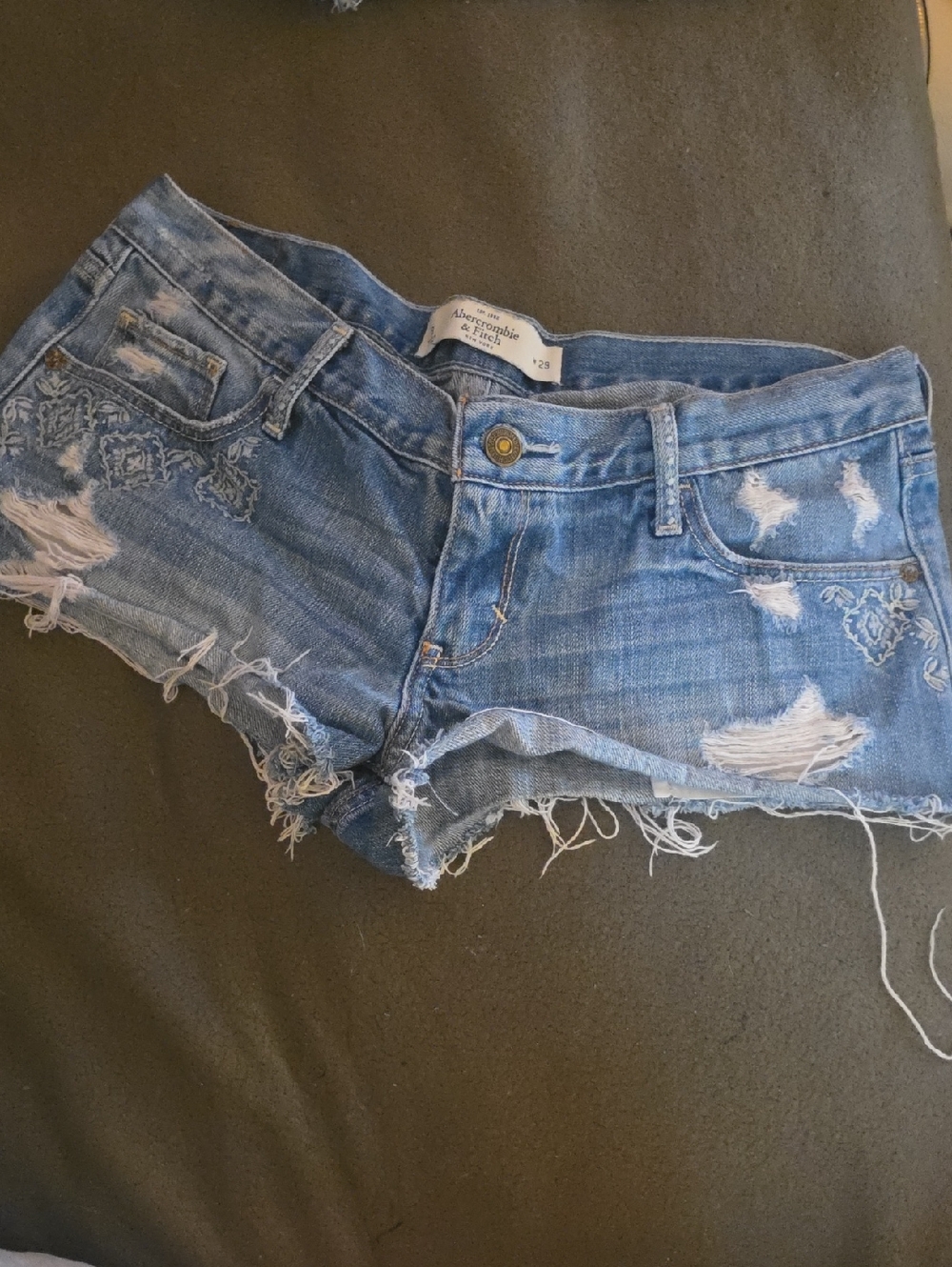 Abercrombie & Fitch Blue Distressed Denim Cutoff Shorts